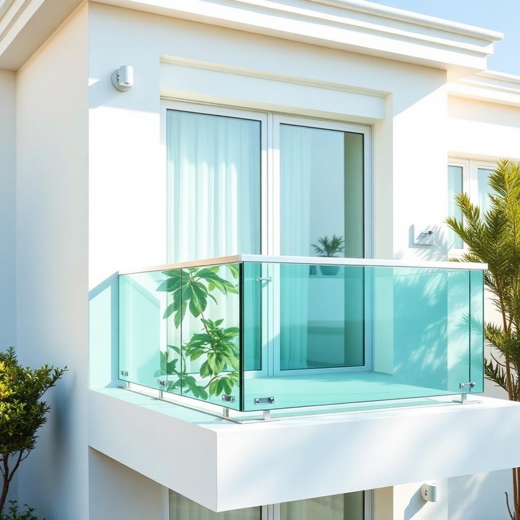 Garde-corps en verre et inox sur un balcon