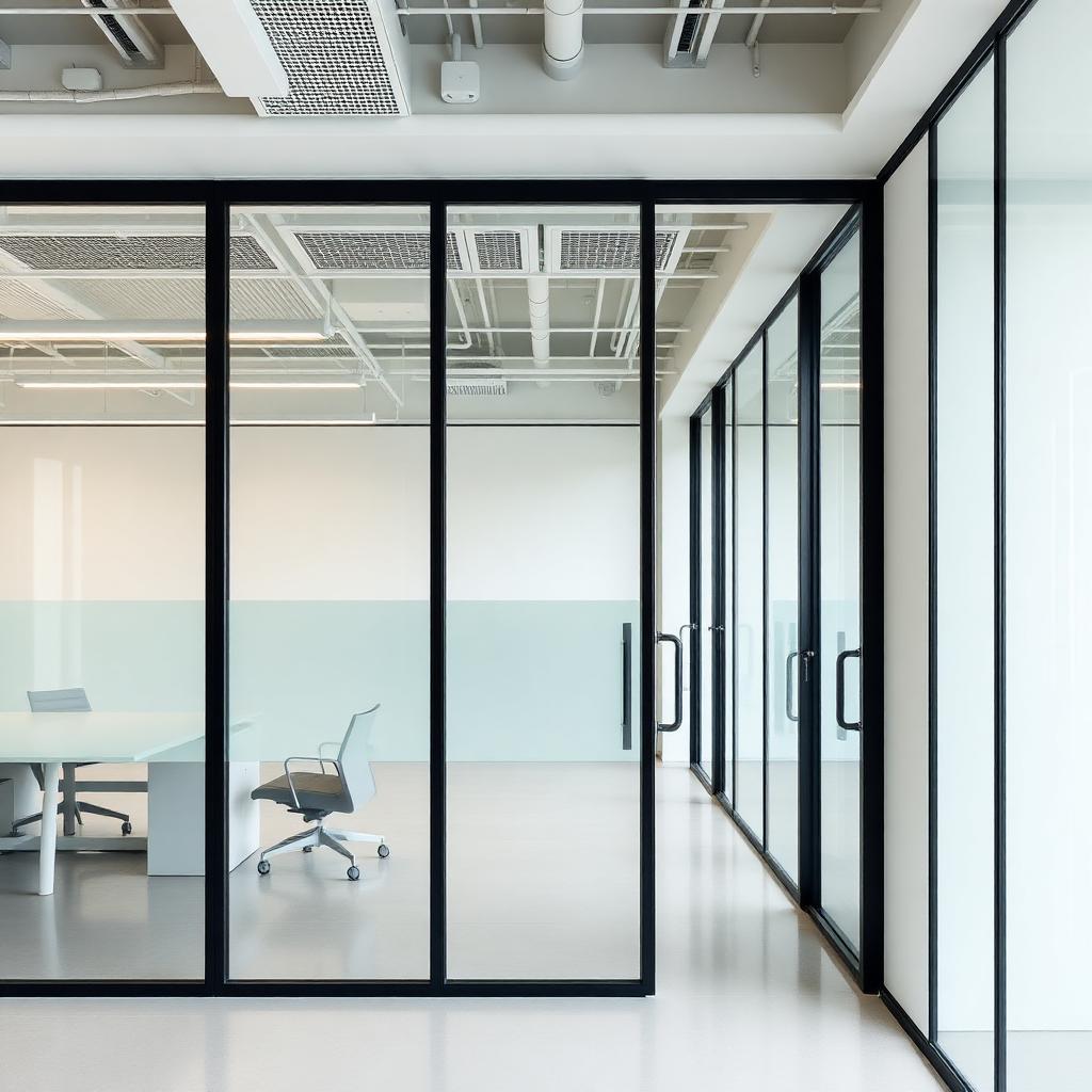 Cloisons vitrées de bureaux en aluminium